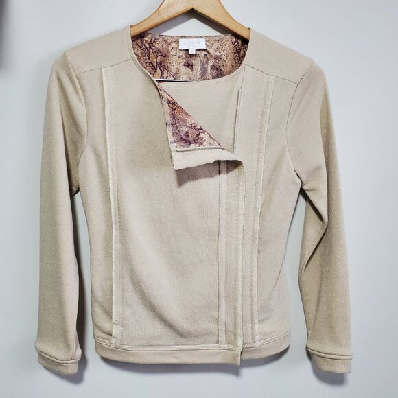 ESCADA SPORT Asymmetric Zip Jacket Blazer Cotton Metallic Women's 34 EU, XS US - Picture 4 of 16